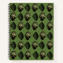 Cuaderno Patrón botánico de la planta vegetal de alcachofa