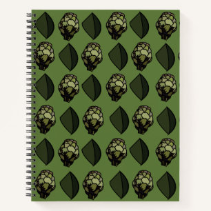 Cuaderno Patrón botánico de planta vegetal de alcachofa