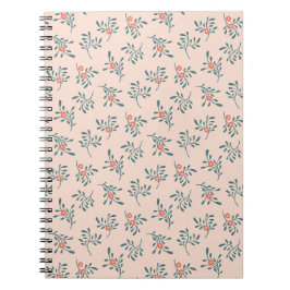 Cuaderno Patrón Botánico Floral Teal Rubor