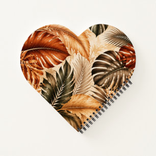 Cuaderno Patrón Botánico Monstera Tropical de Otoño