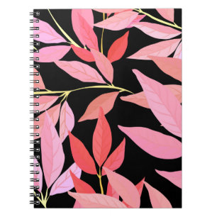 Cuaderno Patrón botánico sin soldadura con hojas. Suma bril