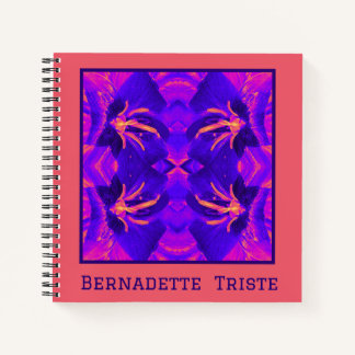 Cuaderno Patrón brillante azul rosa oscuro geométrico brill