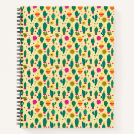 Cuaderno Patrón Cactus Amarillo Impresión de tela Kawaii
