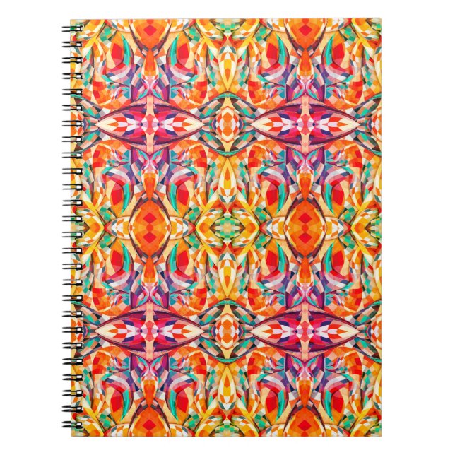 Cuaderno Patrón caleidoscópico bohemio (Frente)