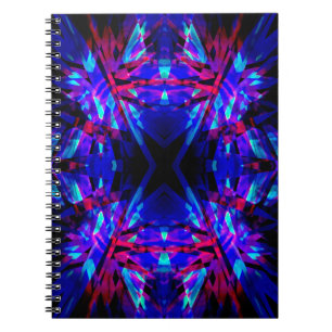 Cuaderno Patrón caleidoscopio azul y rojo