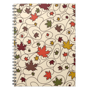Cuaderno Patrón capilar de hojas de arce con rizo caprichos
