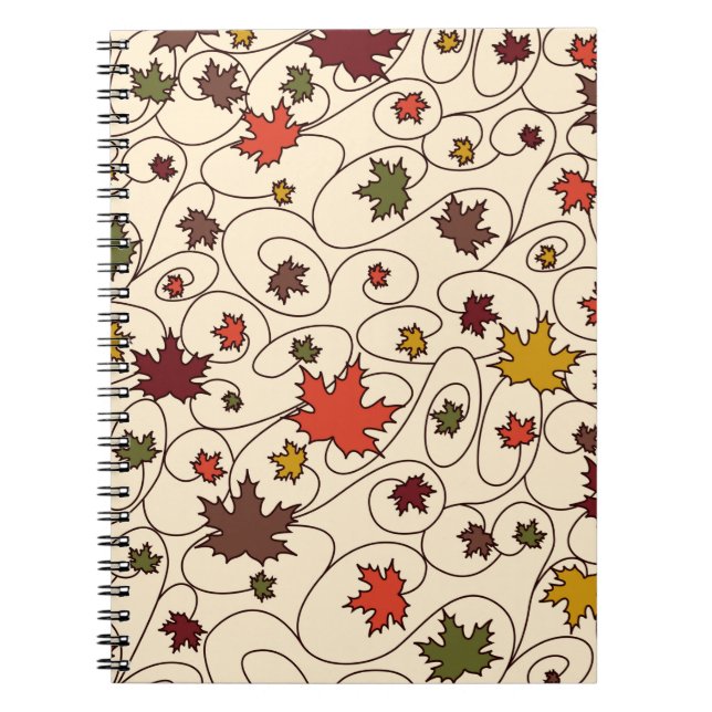 Cuaderno Patrón capilar de hojas de arce con rizo caprichos (Frente)