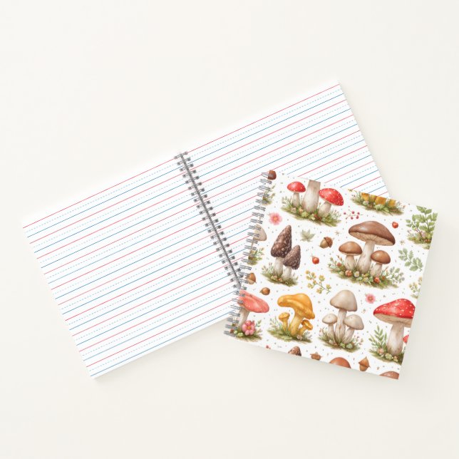 Cuaderno Patrón Caprichoso de Hongos – Botánica Vintage (Interior)