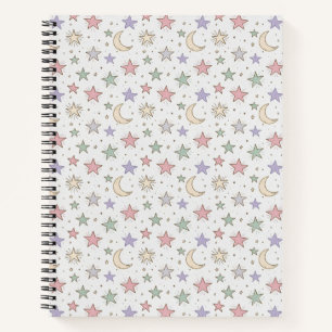 Cuaderno Patrón caprichoso de luna y estrellas