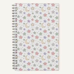 Cuaderno Patrón caprichoso de luna y estrellas