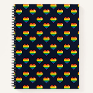 Cuaderno Patrón cardíaco arco iris de 8 bits