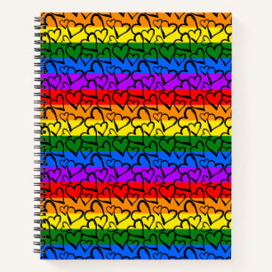 Cuaderno Patrón cardíaco arcoiris