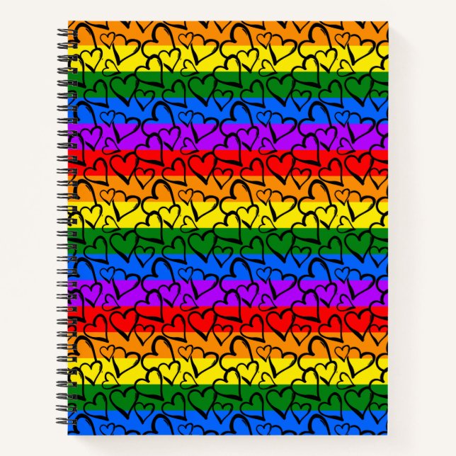 Cuaderno Patrón cardíaco arcoiris (Anverso)