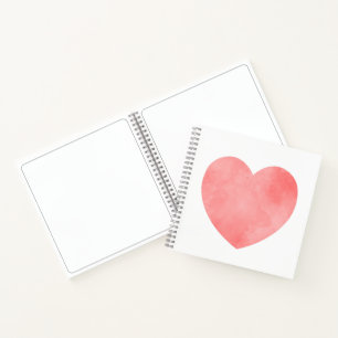 Cuaderno Patrón cardiaco de acuarela rosa