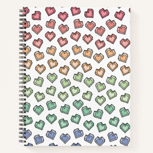 Cuaderno Patrón cardíaco de arcoiris de Gemstone Pastel bri