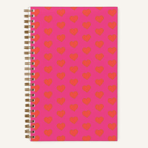 Cuaderno Patrón cardíaco de rosa caliente y romance