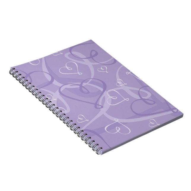 Cuaderno Patrón cardíaco púrpura (Lado Derecho)