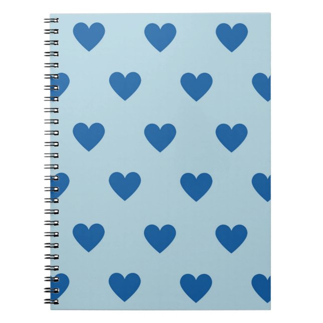 Cuaderno Patrón cardíaco simple de corte azul (Frente)