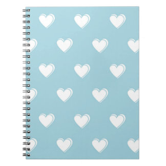 Cuaderno Patrón cardíaco simple de corte blanco azul