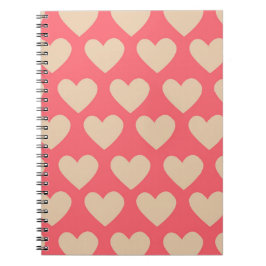 Cuaderno Patrón cardíaco simple de corte rojo beige