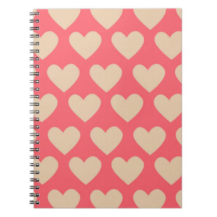 Cuaderno Patrón cardíaco simple de corte rojo beige