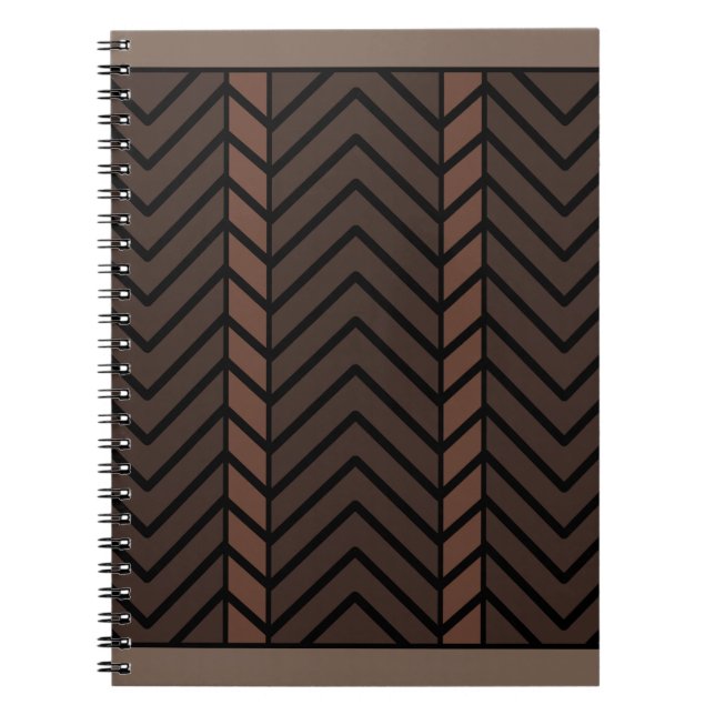 Cuaderno Patrón Chevron Marrón (Frente)
