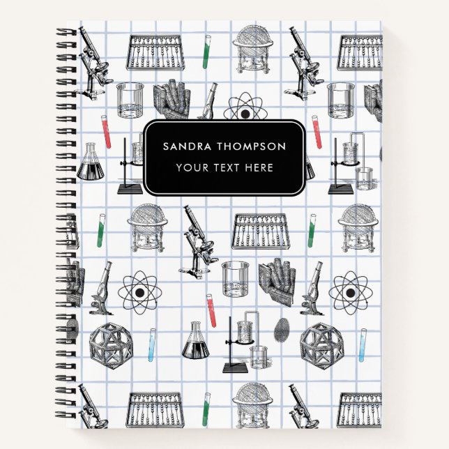 Cuaderno Patrón científico de química científica personaliz (Anverso)