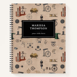 Cuaderno Patrón científico mecánico de ingeniería antigua