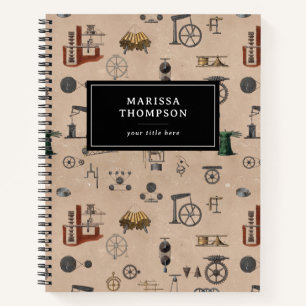Cuaderno Patrón científico mecánico de ingeniería antigua