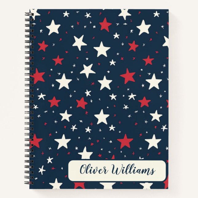 Cuaderno Patrón Clásico de Estrellas Patrióticas (Anverso)