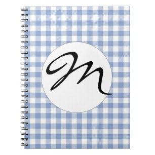 Cuaderno Patrón clásico de Gingham azul comprobado