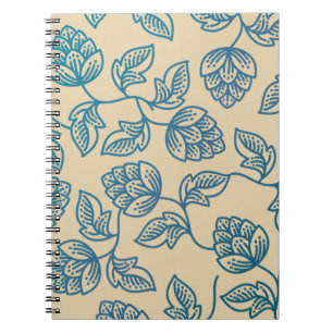 Cuaderno Patrón clásico de hojas de lúpulo vintage