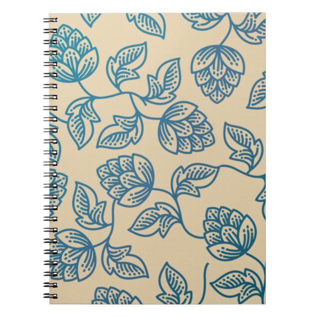 Cuaderno Patrón clásico de hojas de lúpulo vintage (Frente)