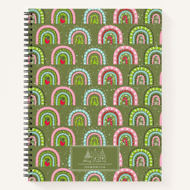 Cuaderno Patrón clásico de vacaciones - Arcoiris colorido (Anverso)
