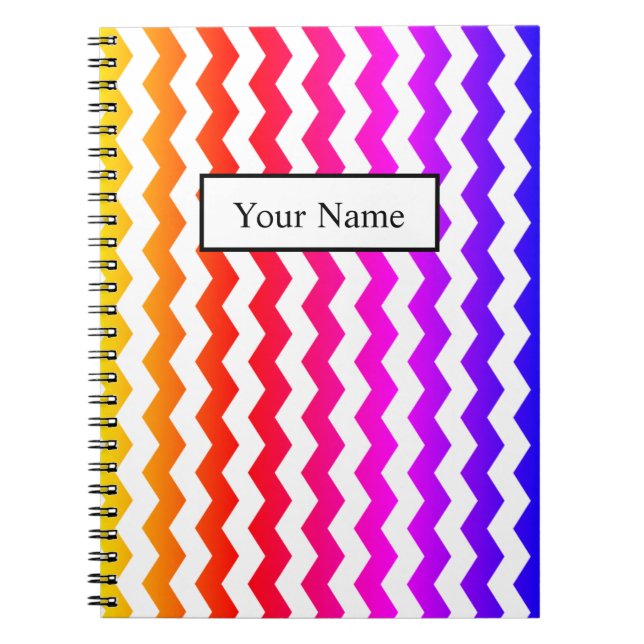 Cuaderno Patrón colorido Chevron ZigZag moderno (Frente)