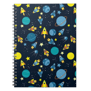 Cuaderno Patrón Colorido con Tema Espacial