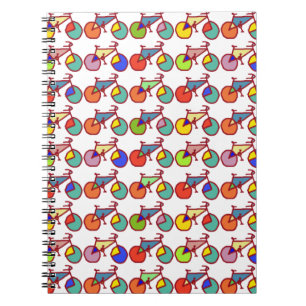 Cuaderno patrón colorido de bicicletas