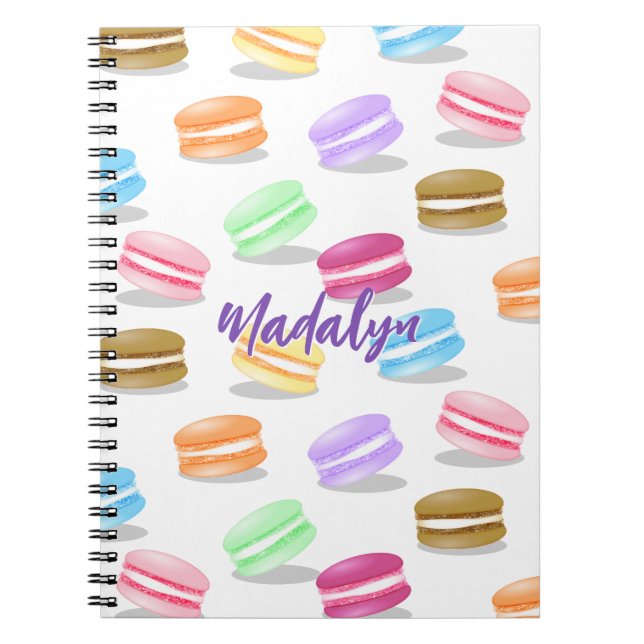 Cuaderno patrón colorido de macarons (Frente)