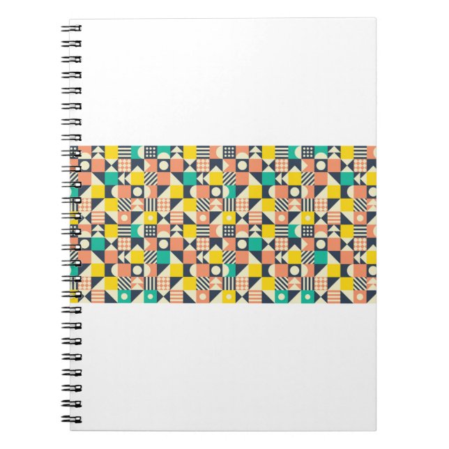 Cuaderno patrón colorido geométrico sin fisuras (Frente)