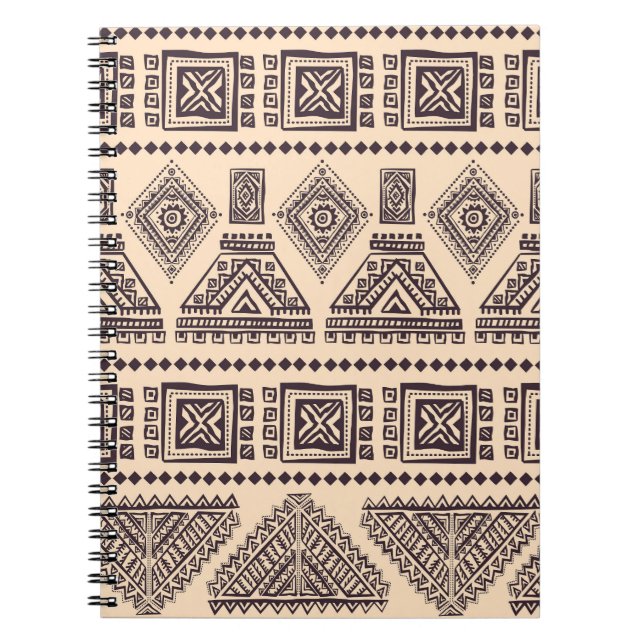 Cuaderno Patrón comercial tribal, étnico, vintage (Frente)