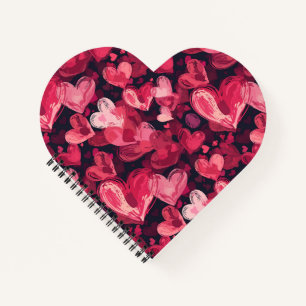 Cuaderno patrón con corazones rojos para Día de San Valentí