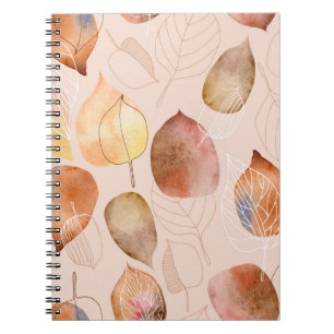 Cuaderno Patrón con hojas. Hoja gráfica y acuarela.