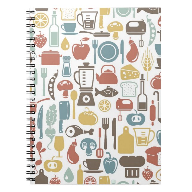 Cuaderno Patrón con iconos de cocina (Frente)