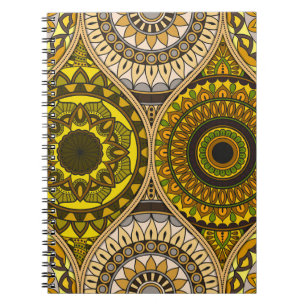 Cuaderno Patrón con mandalas. Elementos decorativos de époc