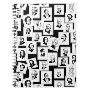 Cuaderno Patrón con retratos de los mejores compositores