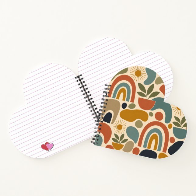 Cuaderno Patrón continuo boho arcoíris y botánico (Interior)