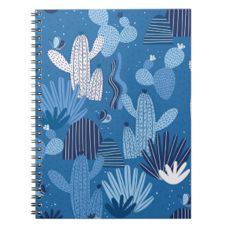 Cuaderno Patrón continuo con cactus. Patrón de verano, ca