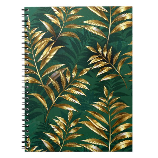 Cuaderno Patrón continuo con helechos dorados (Frente)