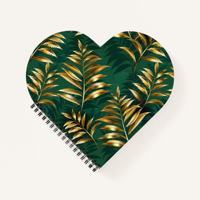 Cuaderno Patrón continuo con helechos dorados (Anverso)