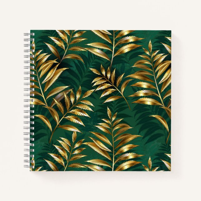 Cuaderno Patrón continuo con helechos dorados (Anverso)
